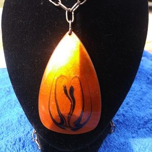 marco burnt orange pendant and chain